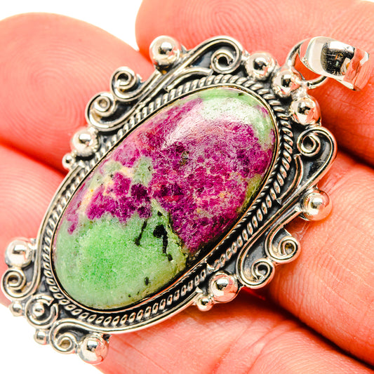 Ruby Zoisite Pendants handcrafted by Ana Silver Co - PD30853