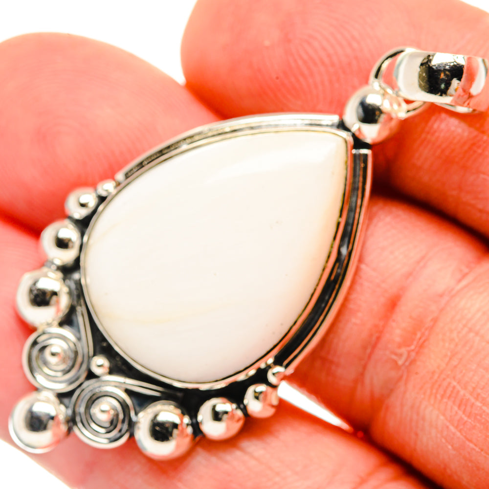 White Scolecite Pendants handcrafted by Ana Silver Co - PD30856