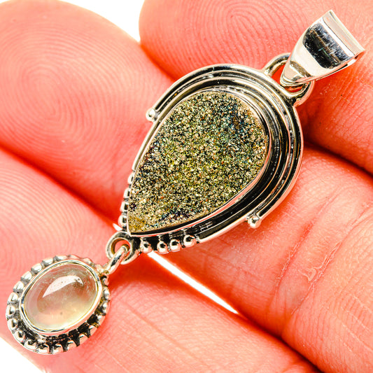 Spectro Pyrite Druzy Pendants handcrafted by Ana Silver Co - PD30860