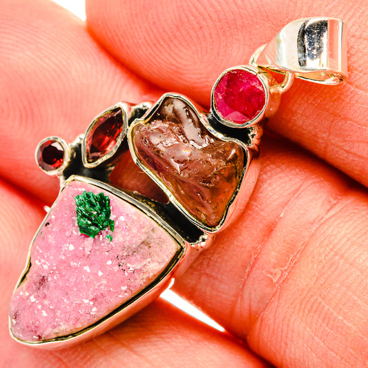Cobalto Calcite Druzy Pendants handcrafted by Ana Silver Co - PD30866