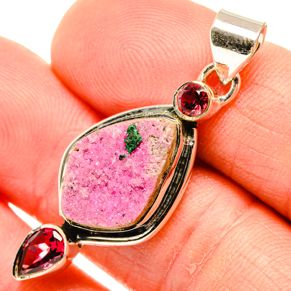 Cobalto Calcite Druzy Pendants handcrafted by Ana Silver Co - PD30875
