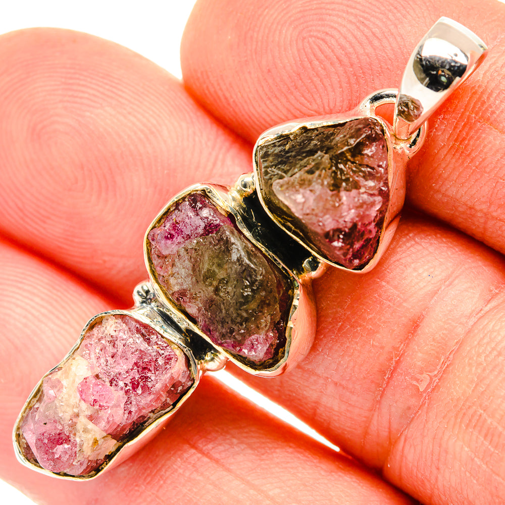 Pink Tourmaline Pendants handcrafted by Ana Silver Co - PD30878
