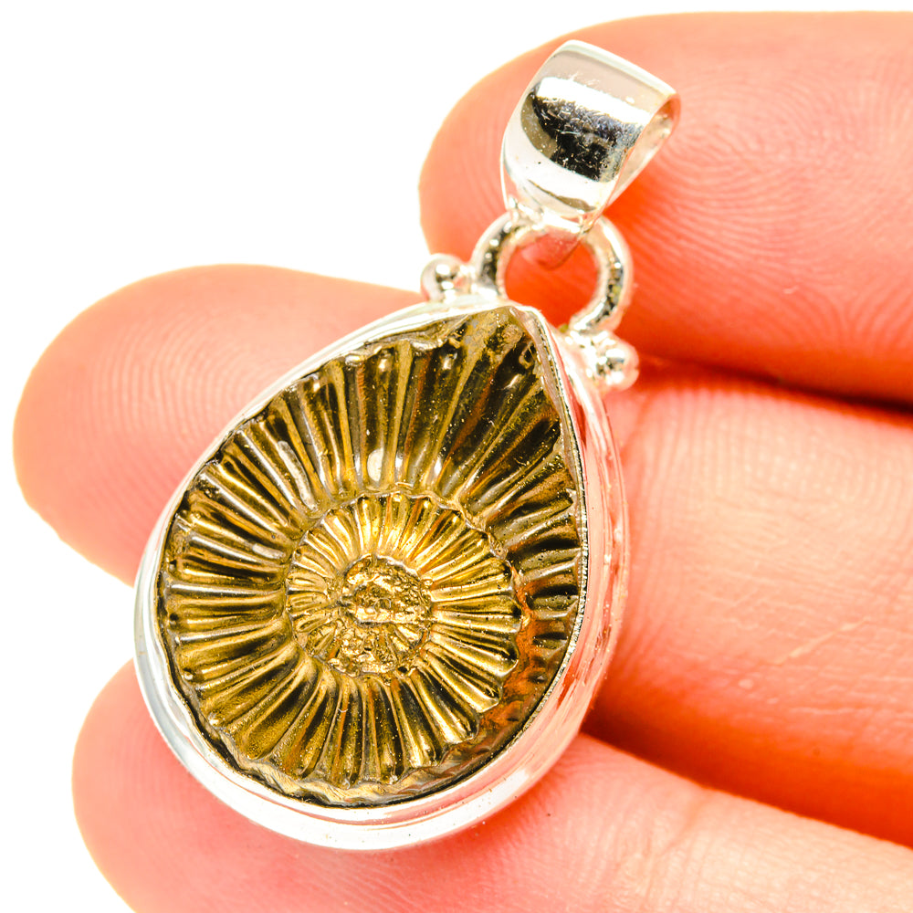 Pyrite Fossil Pendants handcrafted by Ana Silver Co - PD3088