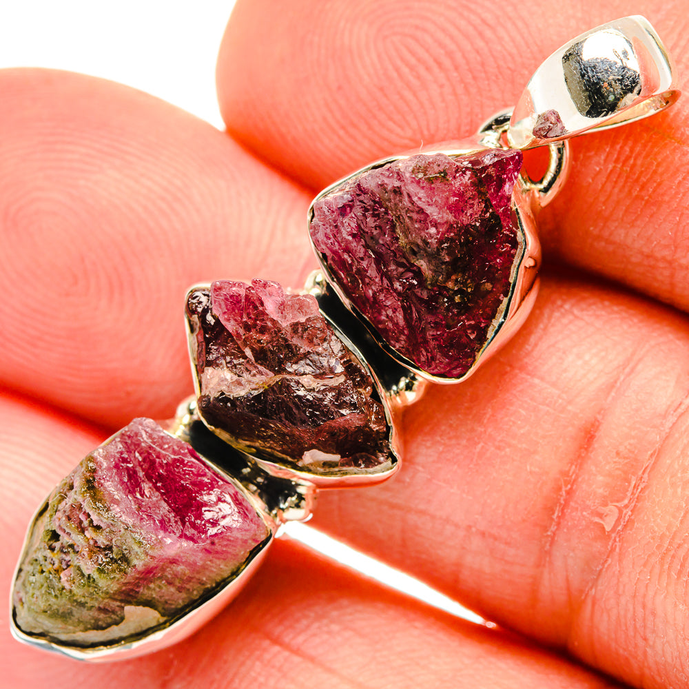 Pink Tourmaline Pendants handcrafted by Ana Silver Co - PD30883