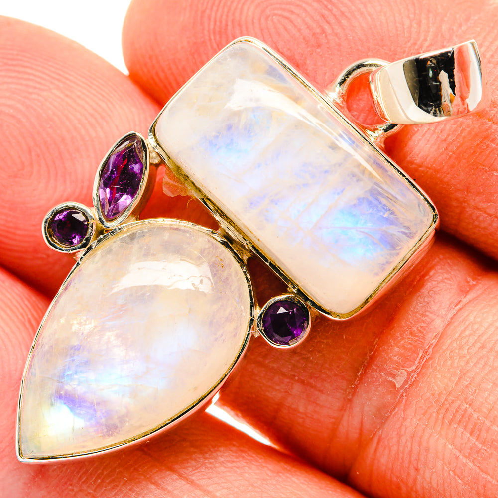 Rainbow Moonstone Pendants handcrafted by Ana Silver Co - PD30887