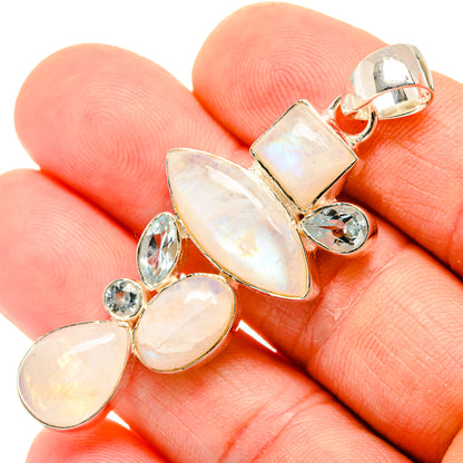 Rainbow Moonstone Pendants handcrafted by Ana Silver Co - PD30889