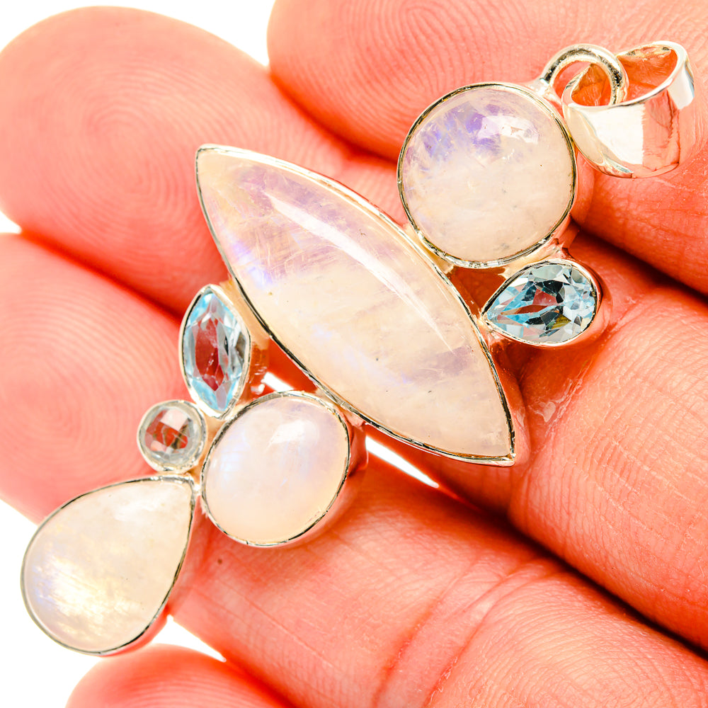Rainbow Moonstone Pendants handcrafted by Ana Silver Co - PD30899