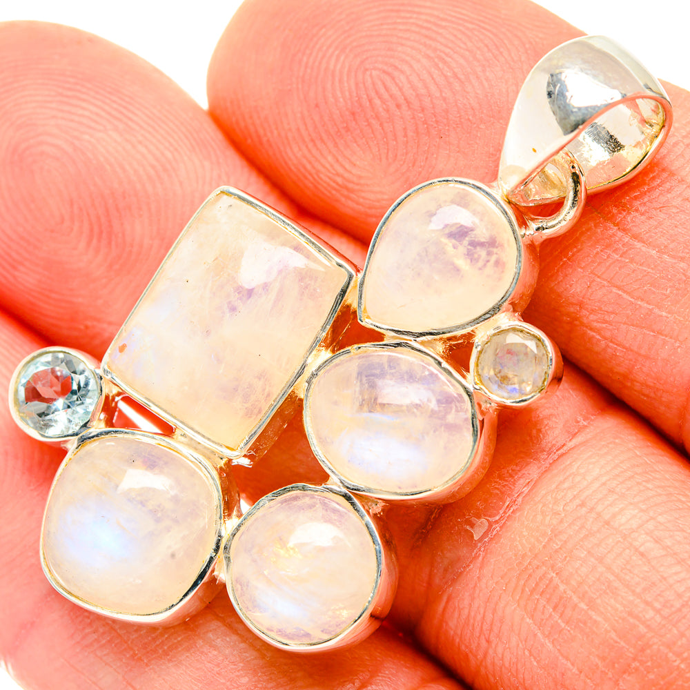 Rainbow Moonstone Pendants handcrafted by Ana Silver Co - PD30901
