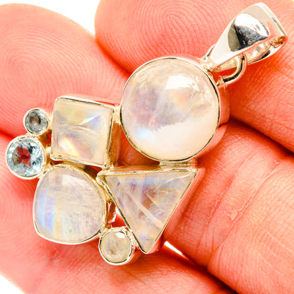 Rainbow Moonstone Pendants handcrafted by Ana Silver Co - PD30902