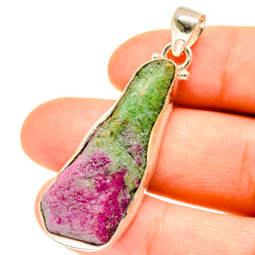 Ruby Zoisite Pendants handcrafted by Ana Silver Co - PD3091