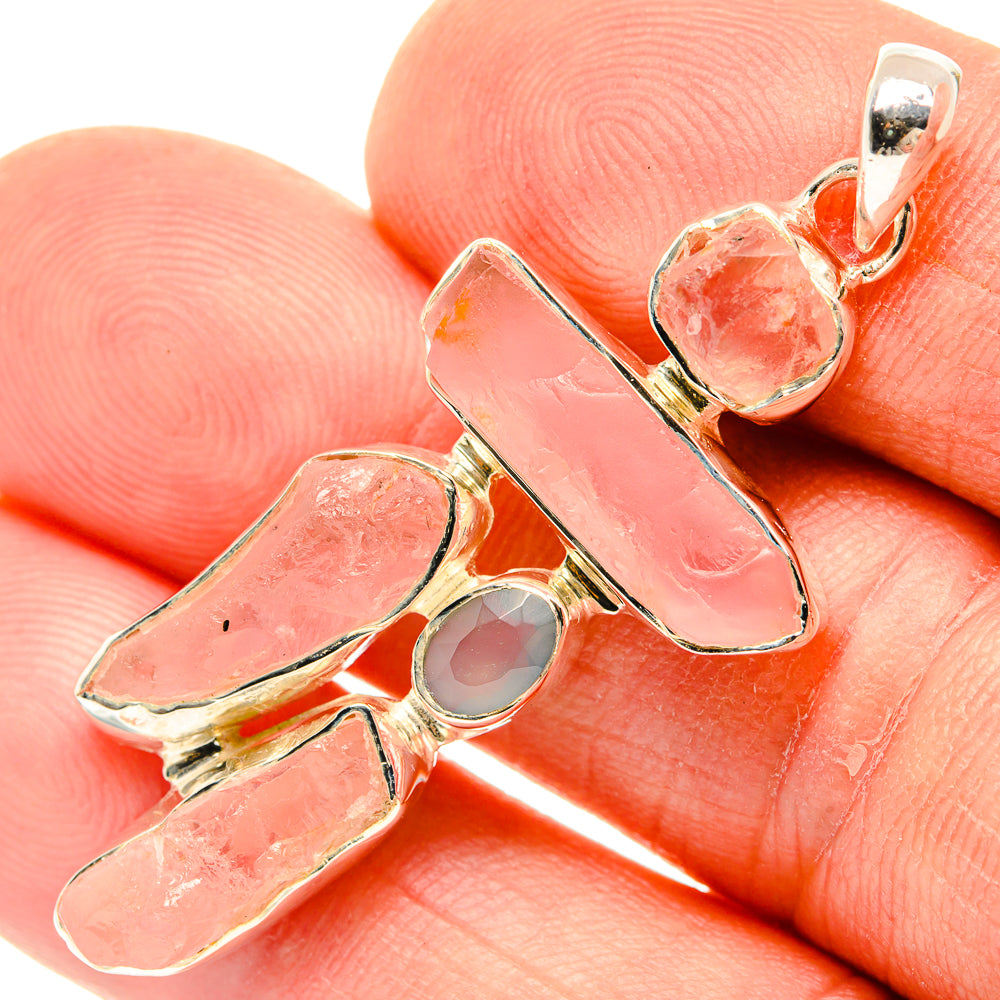 Rose Quartz Pendants handcrafted by Ana Silver Co - PD30919