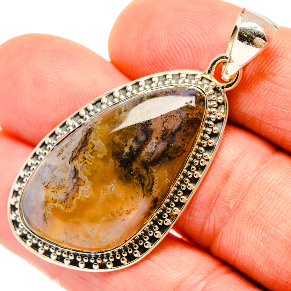 Plume Agate Pendants handcrafted by Ana Silver Co - PD30924