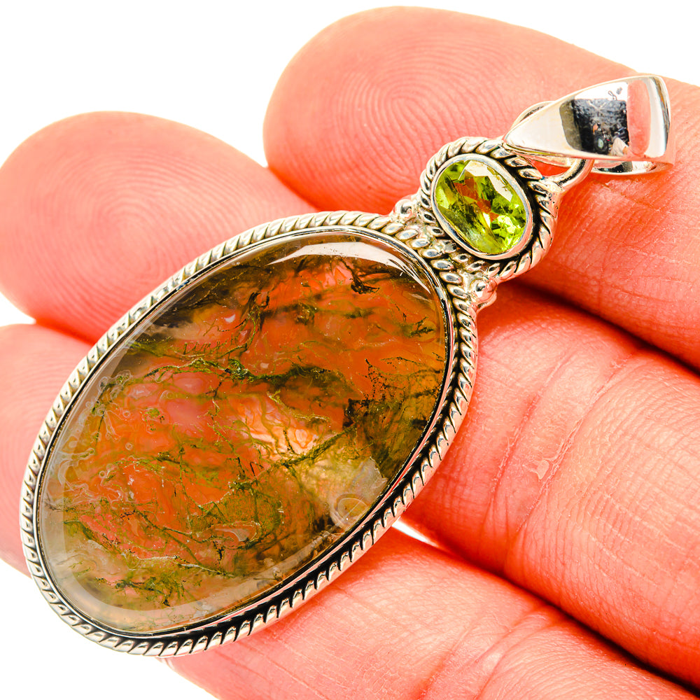 Green Moss Agate Pendants handcrafted by Ana Silver Co - PD30930