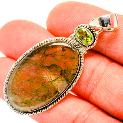 Green Moss Agate Pendants handcrafted by Ana Silver Co - PD30930
