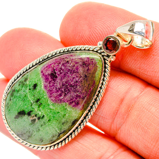 Ruby Zoisite Pendants handcrafted by Ana Silver Co - PD30936