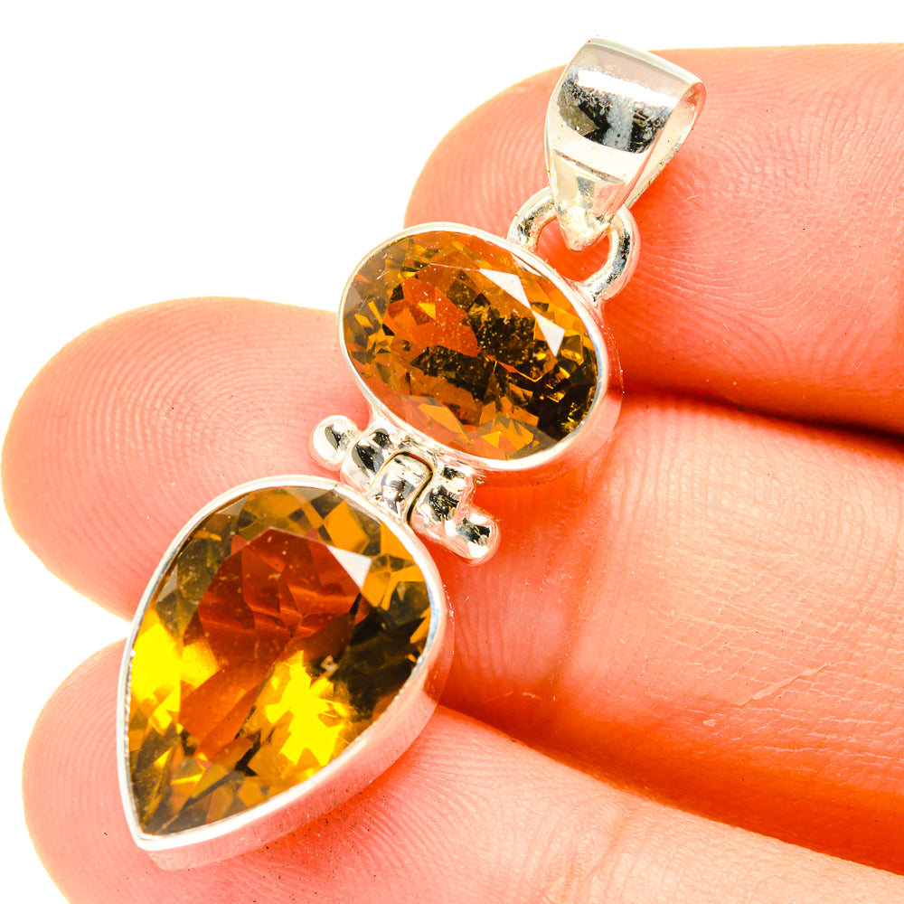 Mandarin Citrine Pendants handcrafted by Ana Silver Co - PD3095