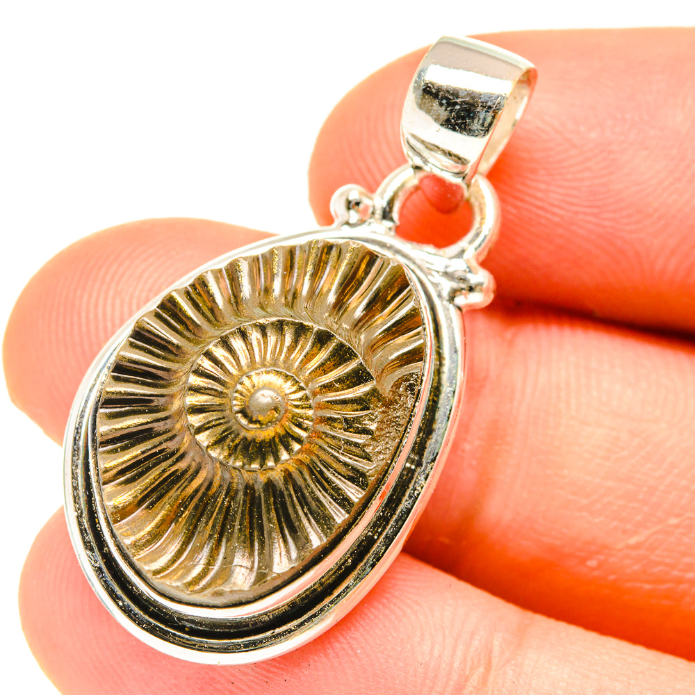 Pyrite Fossil Pendants handcrafted by Ana Silver Co - PD3098
