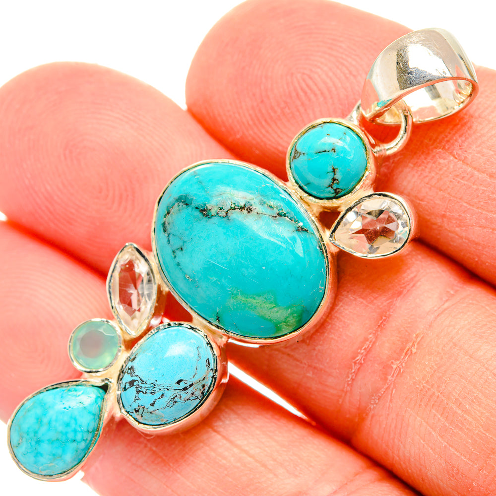 Tibetan Turquoise Pendants handcrafted by Ana Silver Co - PD30987