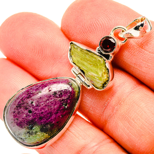 Ruby Zoisite Pendants handcrafted by Ana Silver Co - PD30996