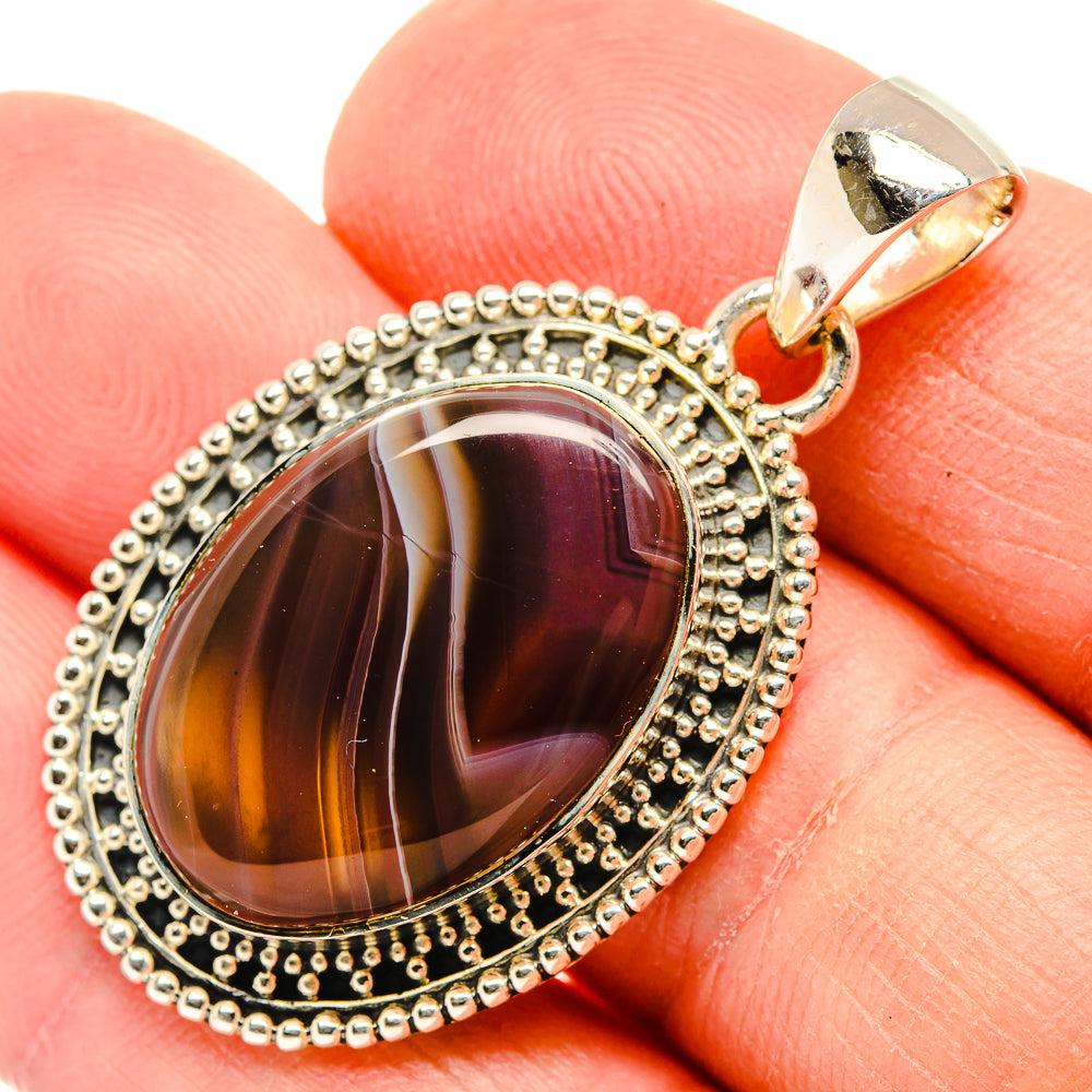 Botswana Agate Pendants handcrafted by Ana Silver Co - PD30998