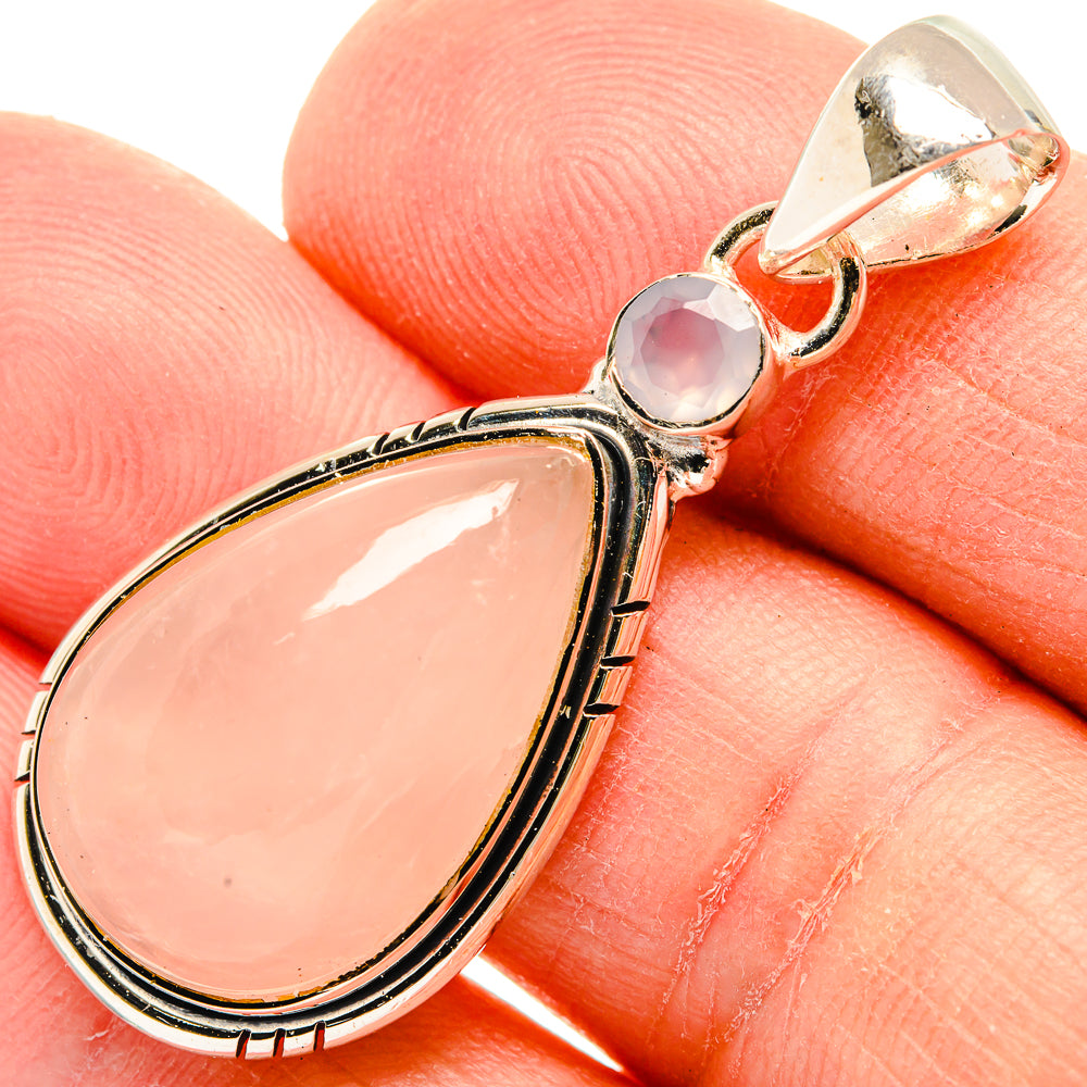 Rose Quartz Pendants handcrafted by Ana Silver Co - PD31004