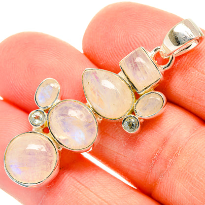 Rainbow Moonstone Pendants handcrafted by Ana Silver Co - PD31010