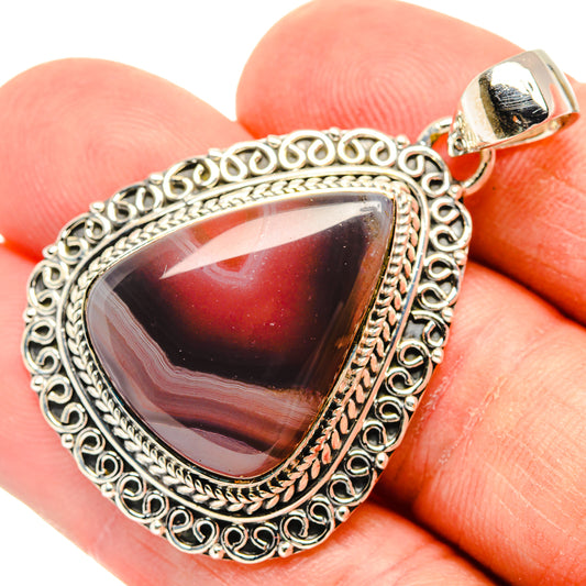 Red Botswana Agate Pendants handcrafted by Ana Silver Co - PD31012