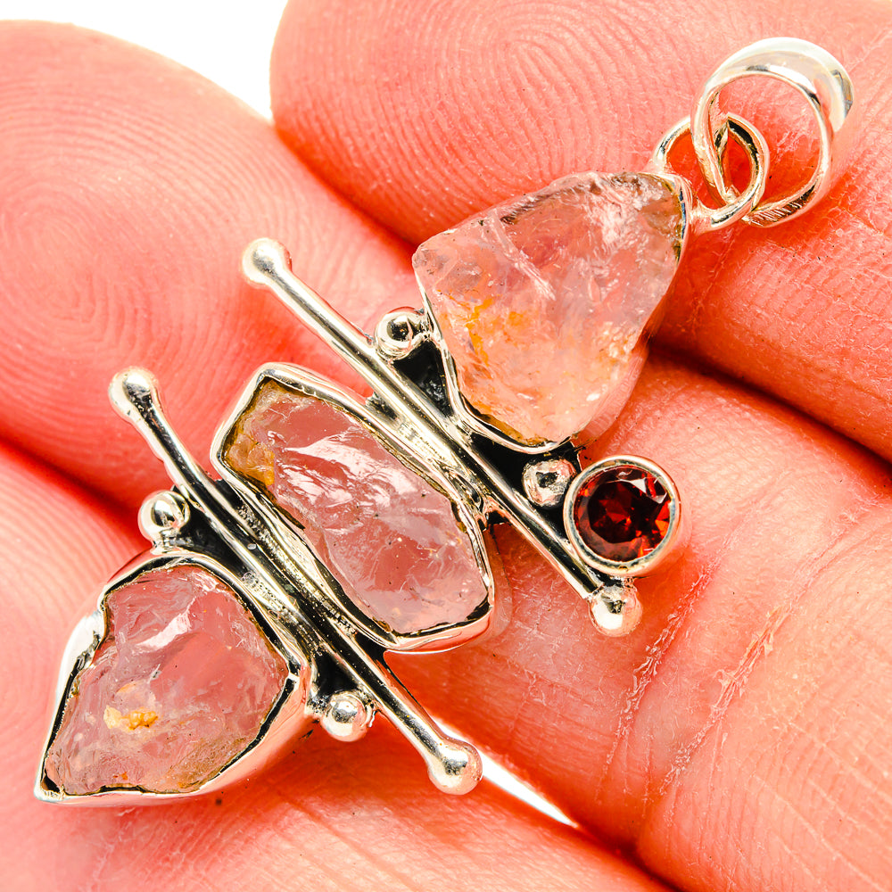 Rose Quartz Pendants handcrafted by Ana Silver Co - PD31018