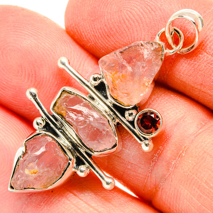 Rose Quartz Pendants handcrafted by Ana Silver Co - PD31018
