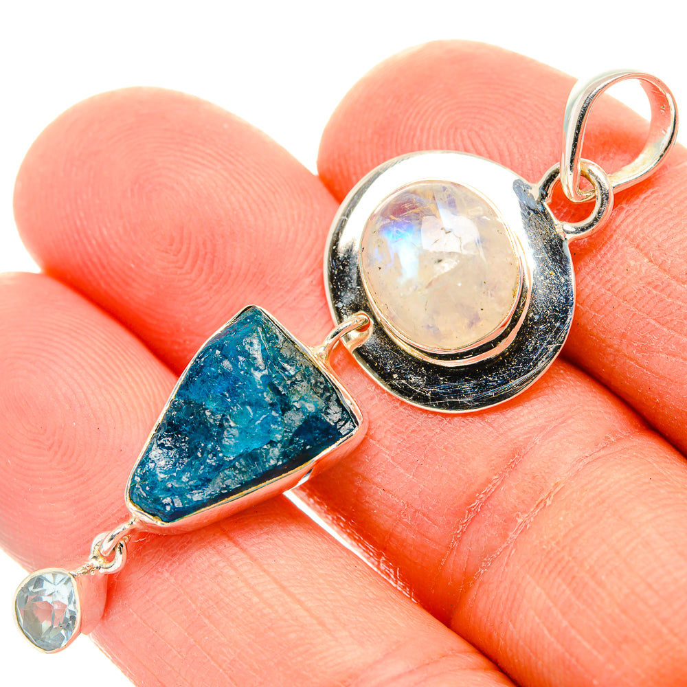 Rainbow Moonstone Pendants handcrafted by Ana Silver Co - PD31030