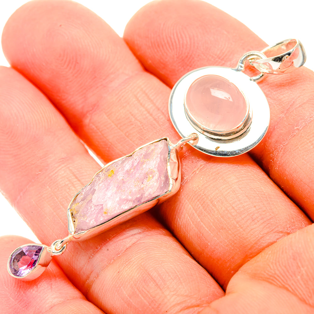 Rose Quartz Pendants handcrafted by Ana Silver Co - PD31032