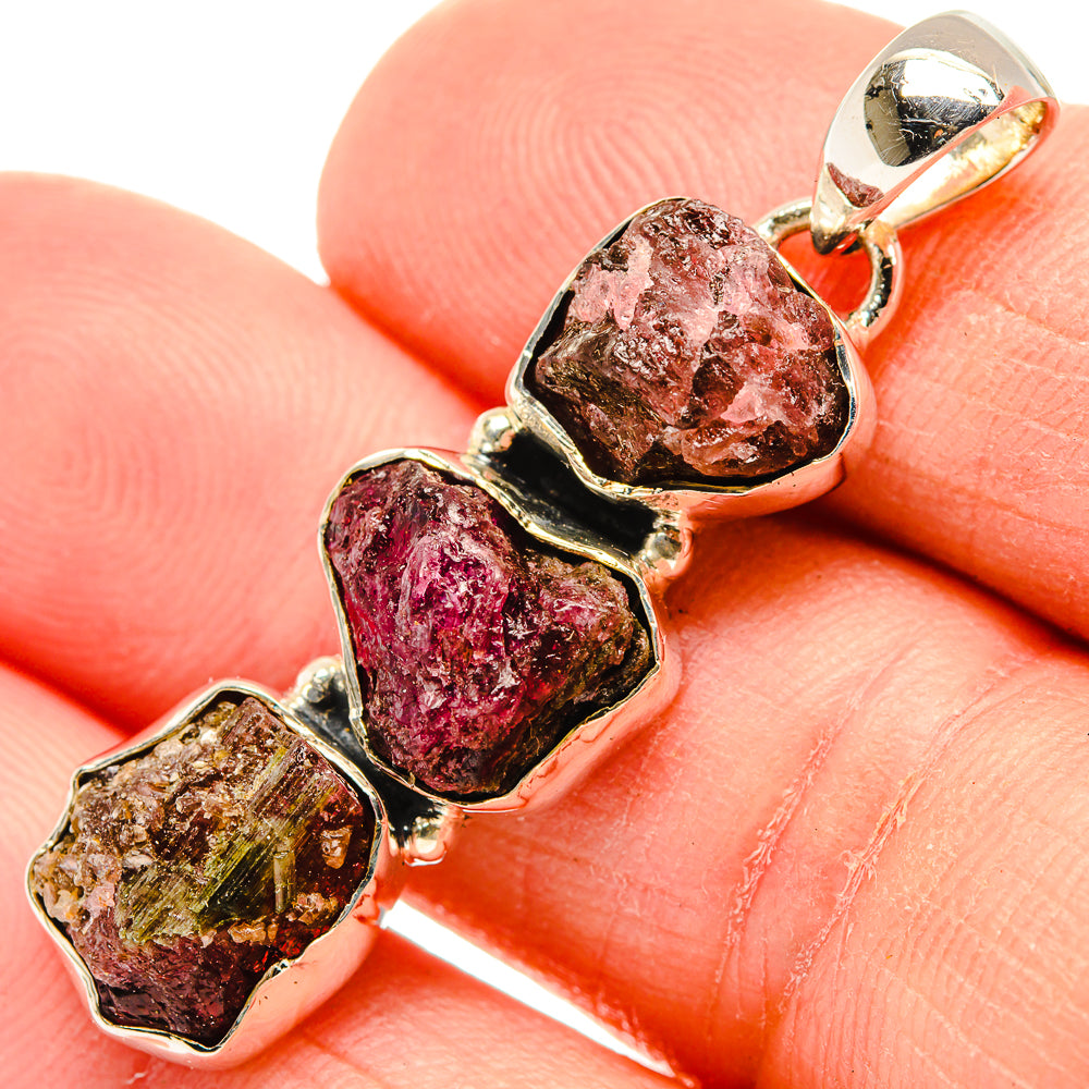 Pink Tourmaline Pendants handcrafted by Ana Silver Co - PD31037