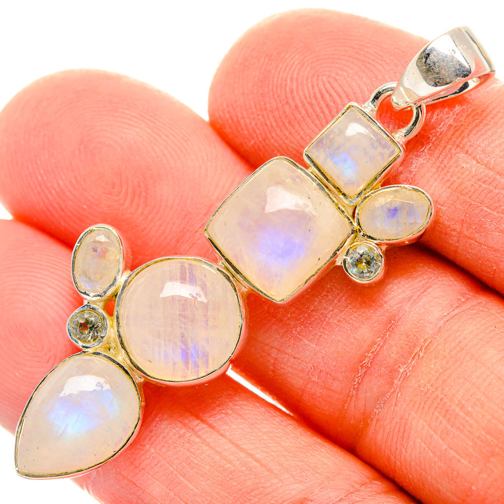 Rainbow Moonstone Pendants handcrafted by Ana Silver Co - PD31043