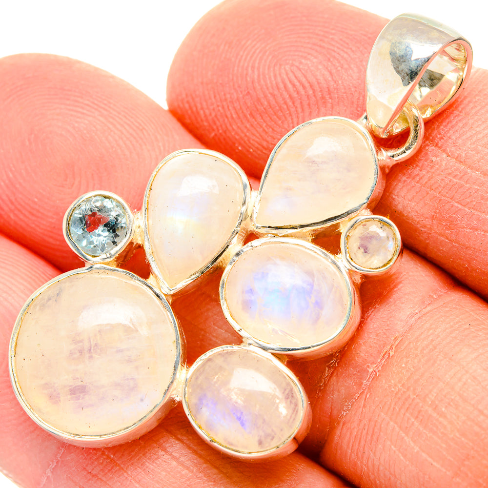 Rainbow Moonstone Pendants handcrafted by Ana Silver Co - PD31044