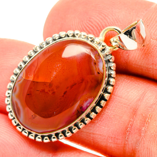 Red Botswana Agate Pendants handcrafted by Ana Silver Co - PD31048