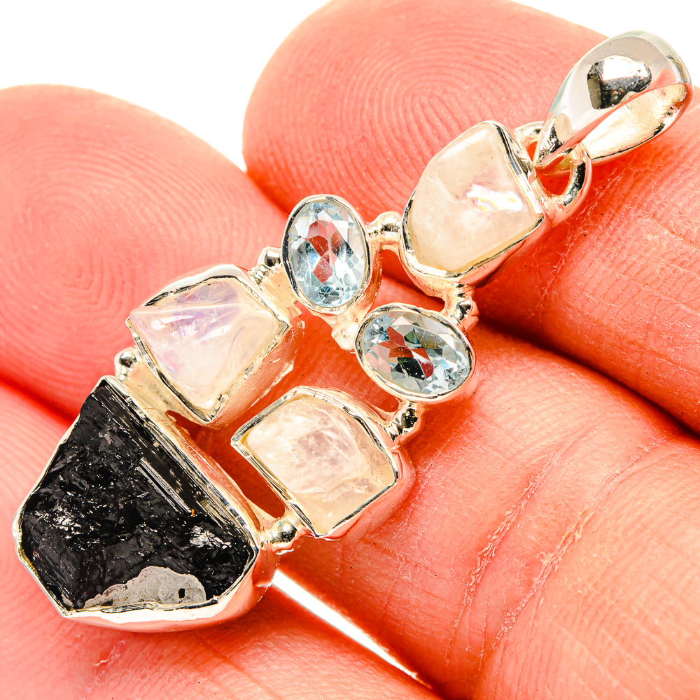 Black Tourmaline Pendants handcrafted by Ana Silver Co - PD31056