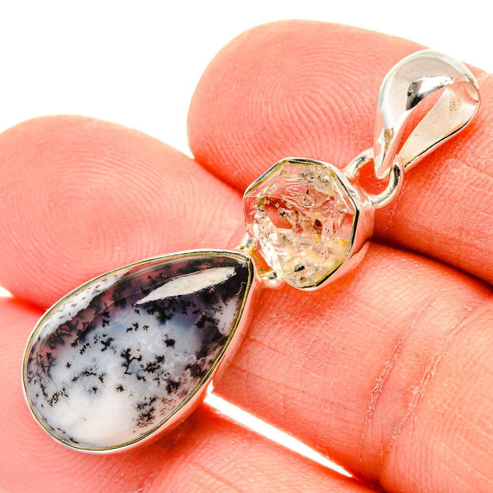 Dendritic Opal Pendants handcrafted by Ana Silver Co - PD31060