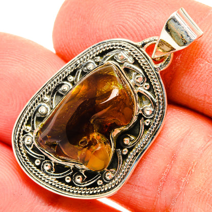 Mexican Fire Agate Pendants handcrafted by Ana Silver Co - PD31071