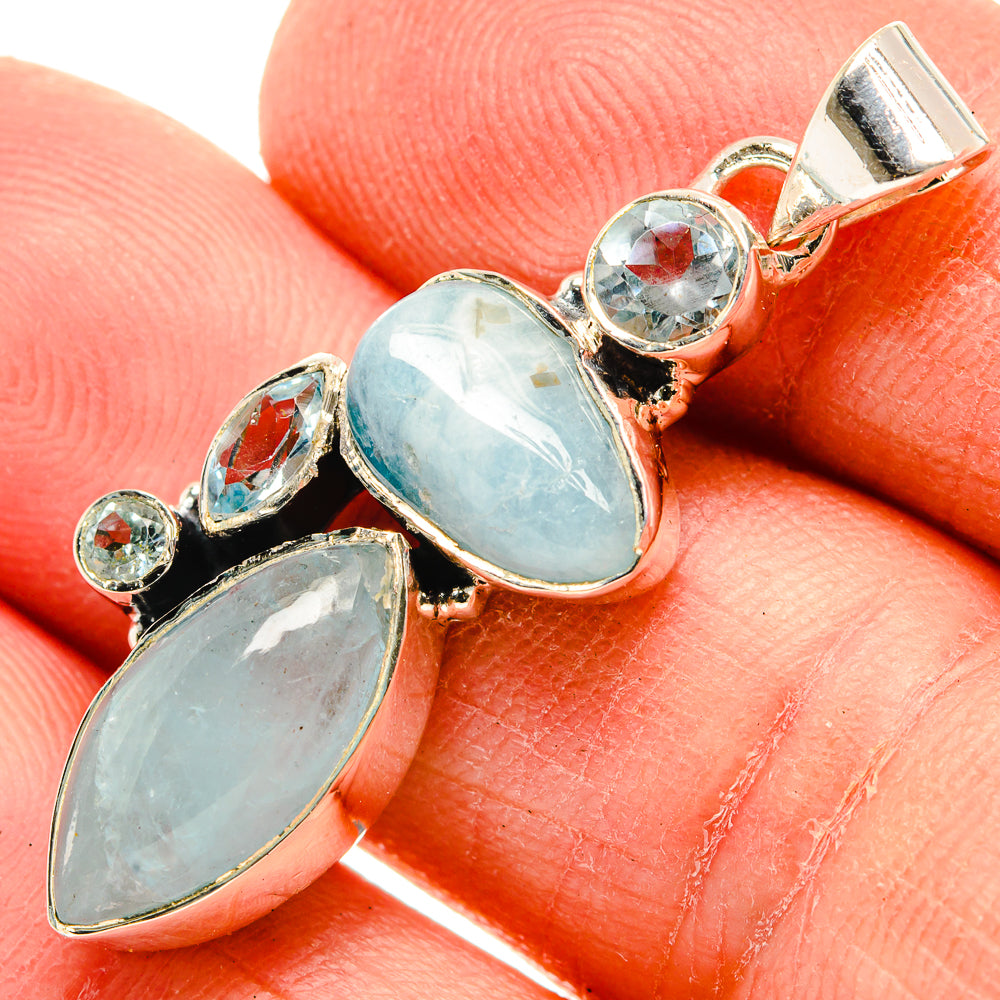 Aquamarine Pendants handcrafted by Ana Silver Co - PD31075