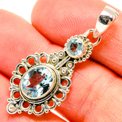 Blue Topaz Pendants handcrafted by Ana Silver Co - PD31078
