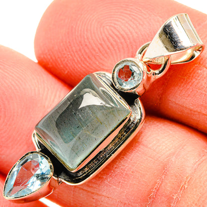 Aquamarine Pendants handcrafted by Ana Silver Co - PD31088