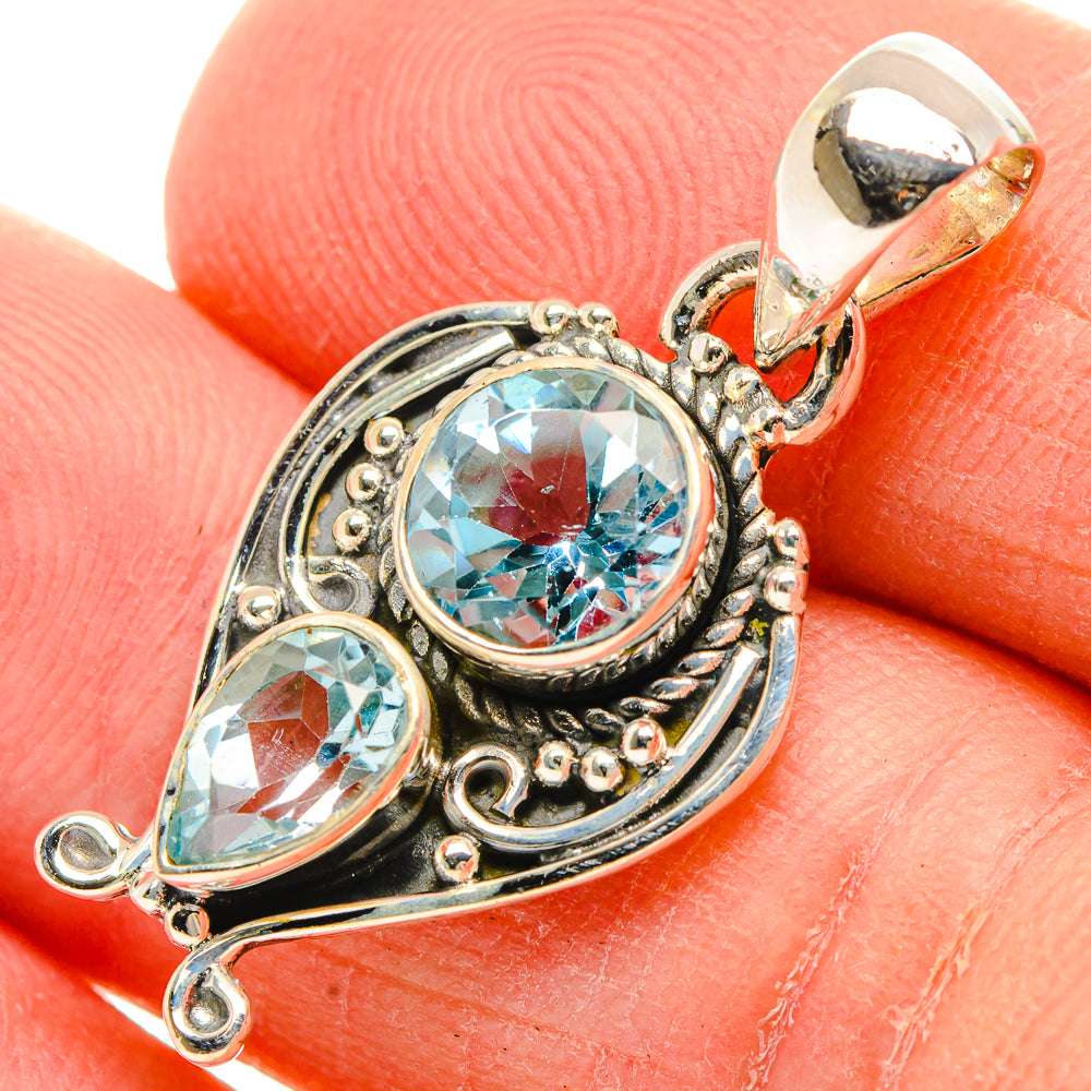 Blue Topaz Pendants handcrafted by Ana Silver Co - PD31089