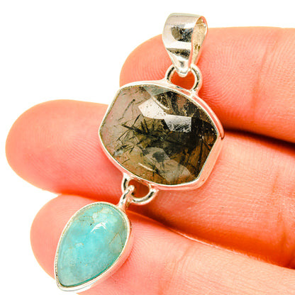Tourmalinated Quartz Pendants handcrafted by Ana Silver Co - PD3109
