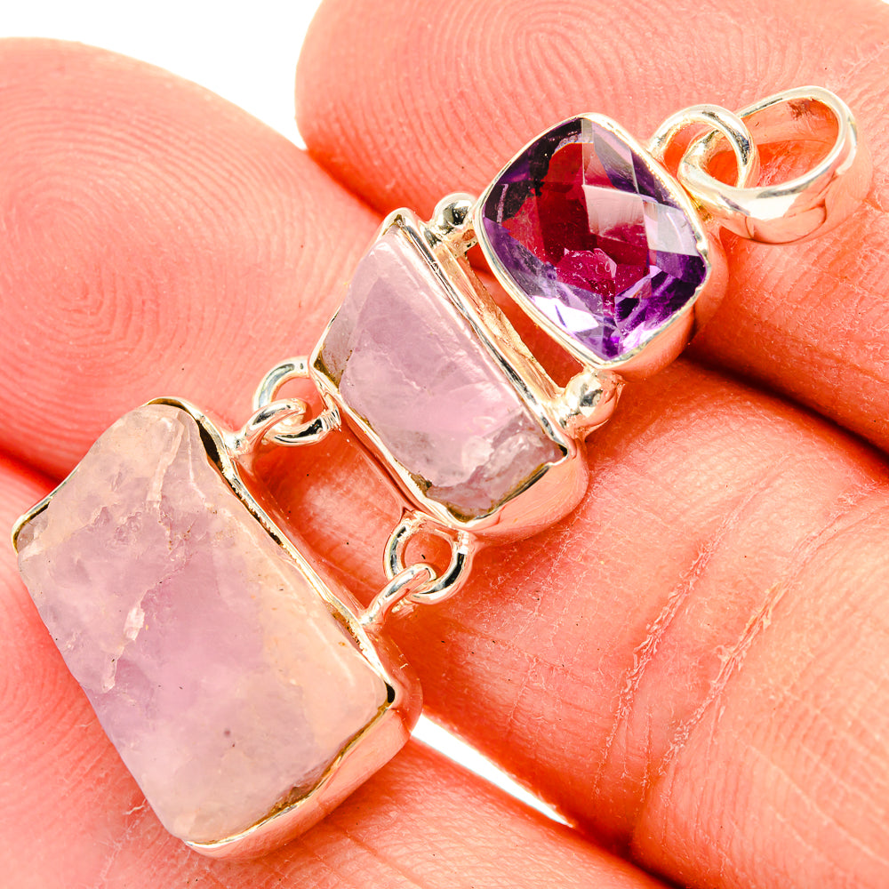 Rose Quartz Pendants handcrafted by Ana Silver Co - PD31096