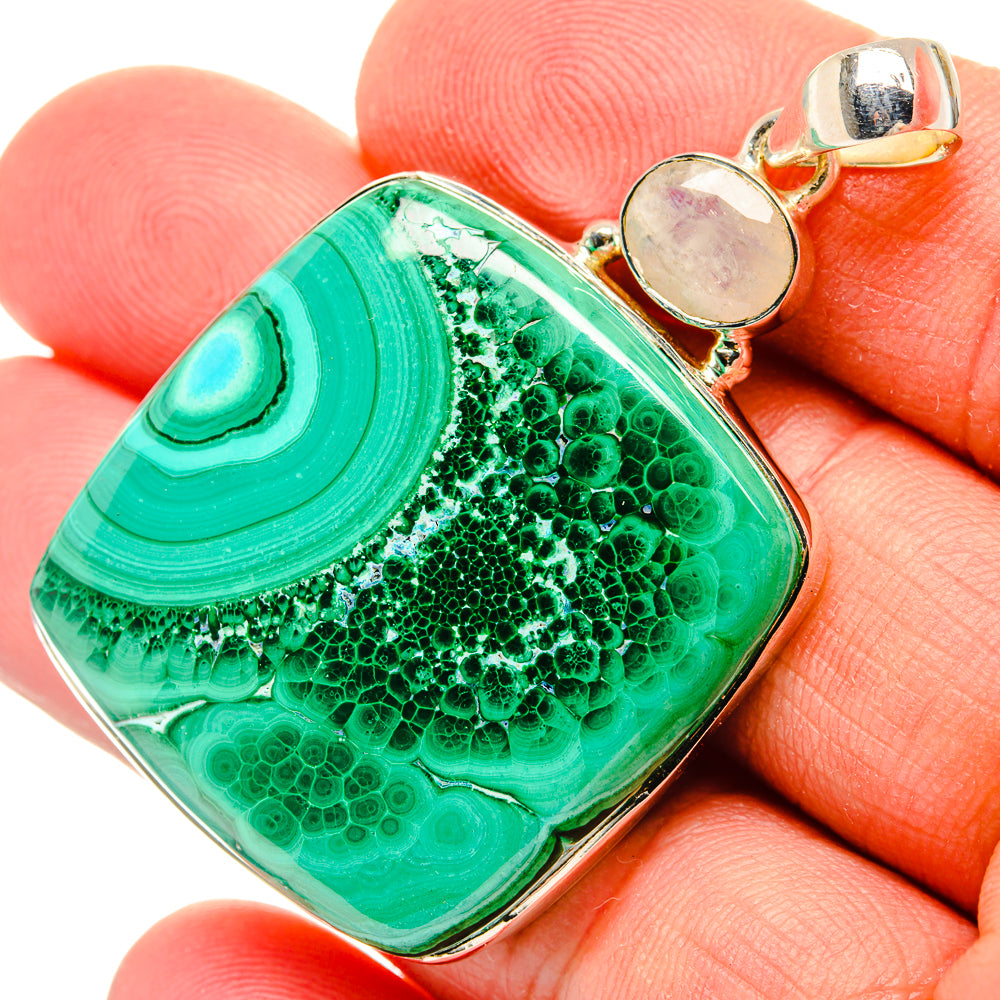 Malachite Pendants handcrafted by Ana Silver Co - PD31102