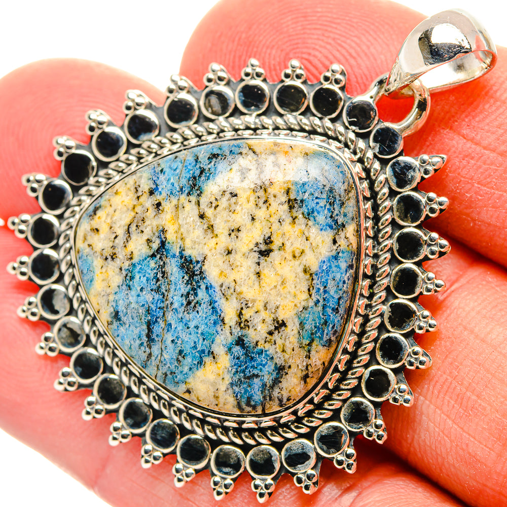 K2 Blue Azurite Pendants handcrafted by Ana Silver Co - PD31105