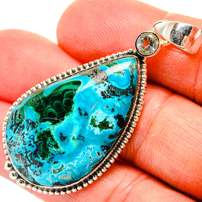Malachite In Chrysocolla Pendants handcrafted by Ana Silver Co - PD31106