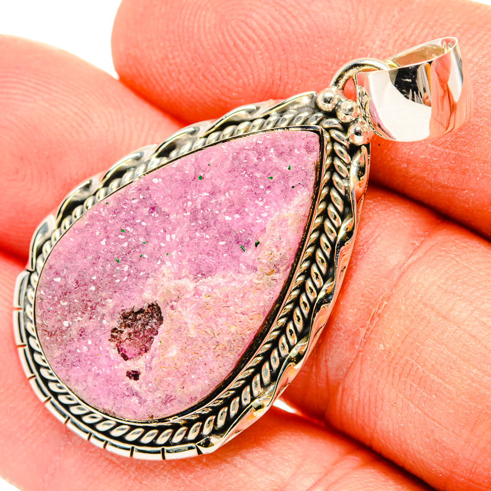 Cobalto Calcite Druzy Pendants handcrafted by Ana Silver Co - PD31136