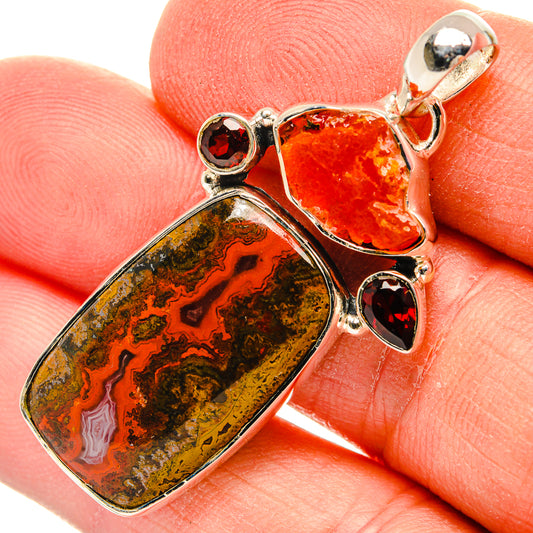 Moroccan Agate Pendants handcrafted by Ana Silver Co - PD31138