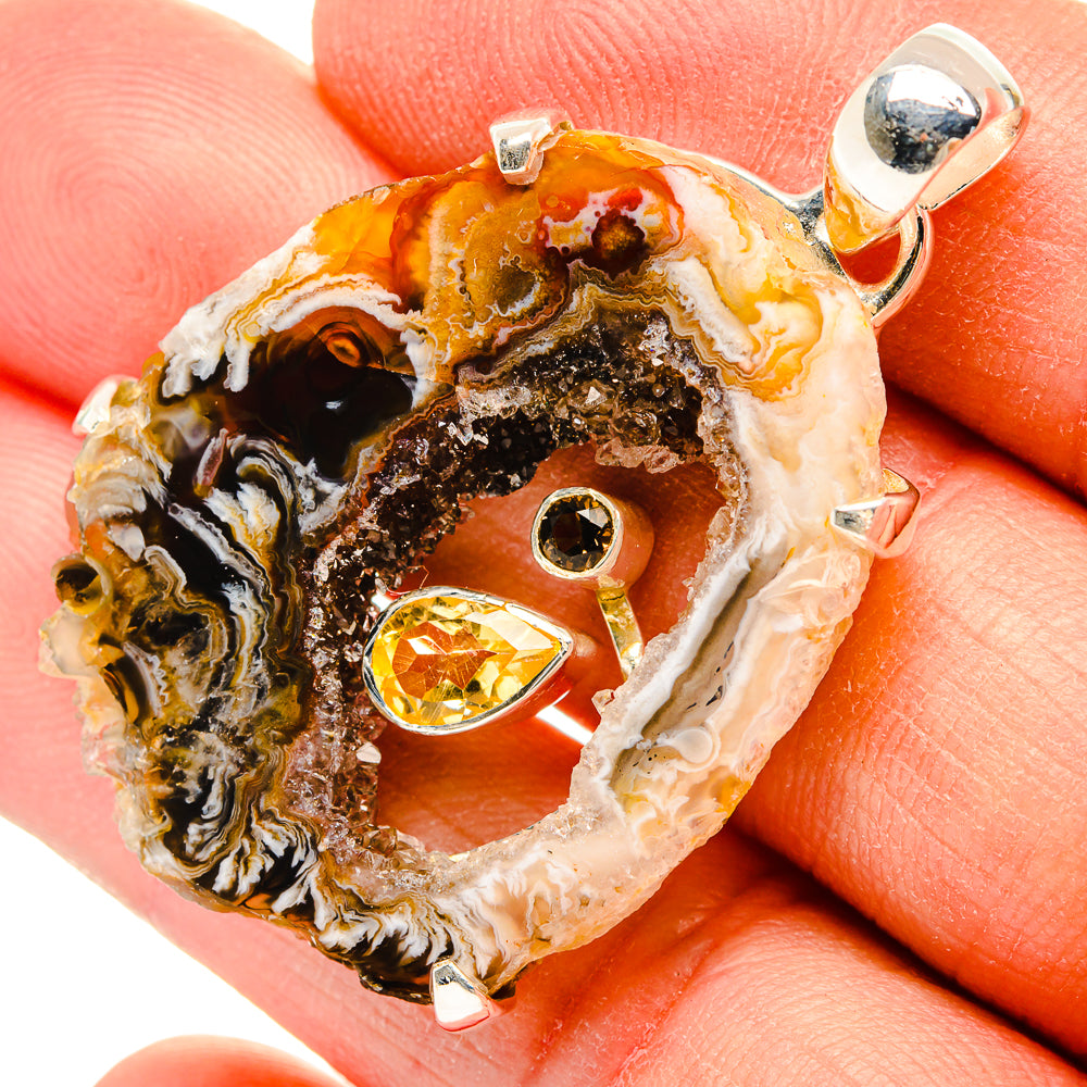 Geode Slice Pendants handcrafted by Ana Silver Co - PD31139